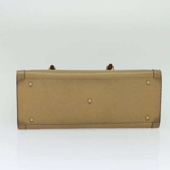 GUCCI Bamboo Hand Bag Leather Beige Gold 002 1186 002 1186 - Picture 9 of 12
